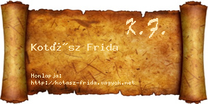Kotász Frida névjegykártya